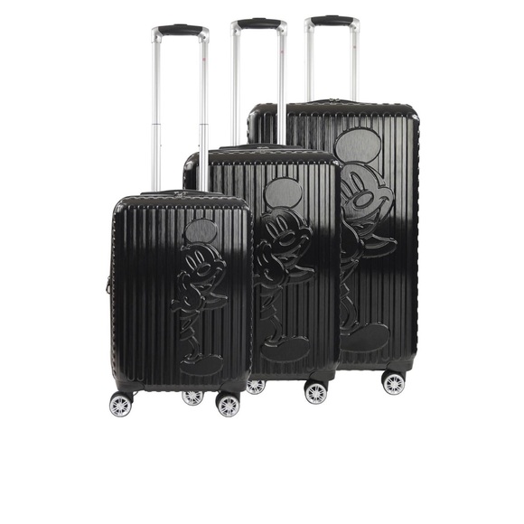 FUL Disney Mickey Mouse 3pc Hardside Spinner Luggage Set - Black - Picture 1 of 5